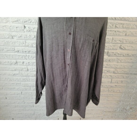 Cotton Works Men Shirt 4X Long Sleeve Gray Button Up Single Needle Tailor GRA86E - Picture 4 of 8